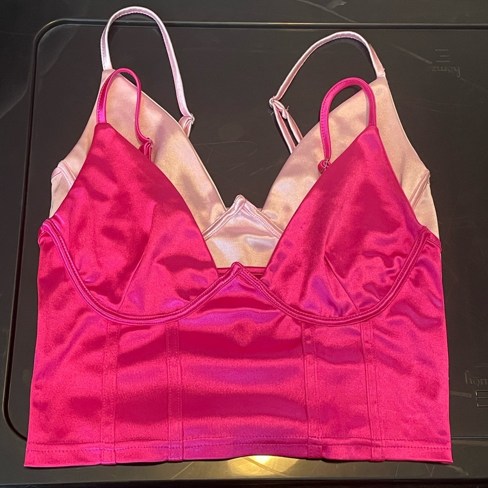 Satin Pink Bralette (2 pack)